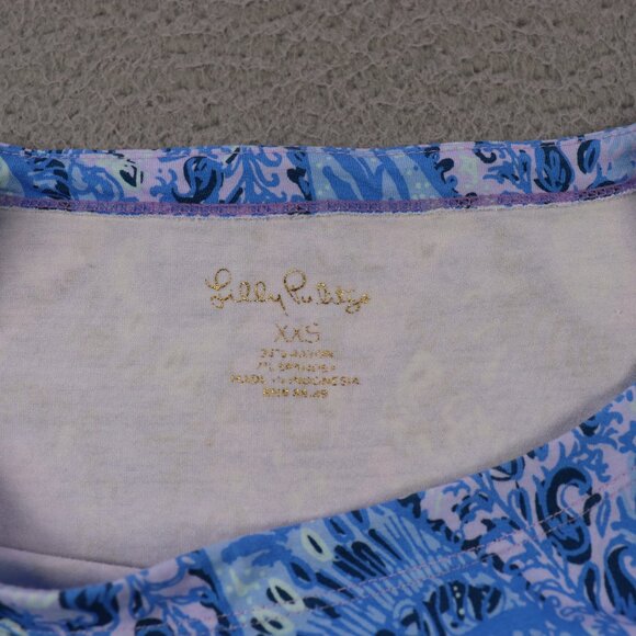 Lilly Pulitzer Sophie Shift Dress Womens XXS Blue Purple Iris UPF 50+ Beach - Picture 7 of 9